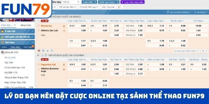 Lý do bạn nên đặt cược online tại sảnh thể thao FUN79