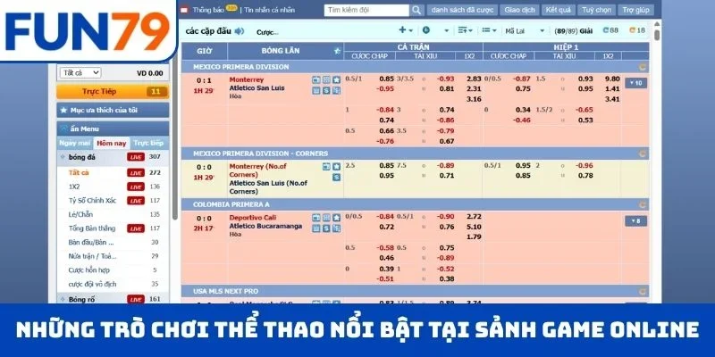 Những trò chơi thể thao nổi bật tại sảnh game online