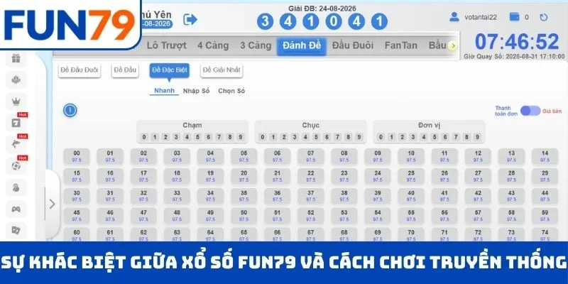 Sự khác biệt giữa xổ số FUN79 và cách chơi truyền thống