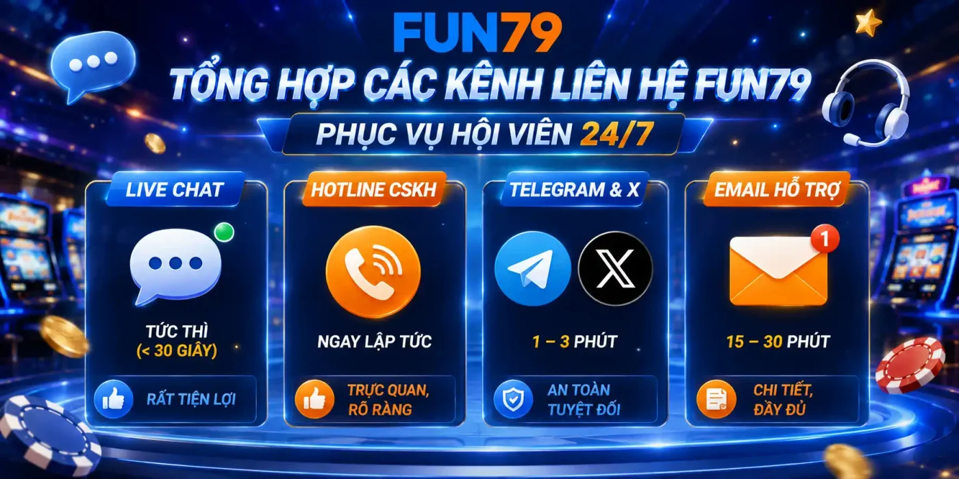 Tổng Hợp Các Kênh Liên Hệ FUN79 Phục Vụ Hội Viên 24/7